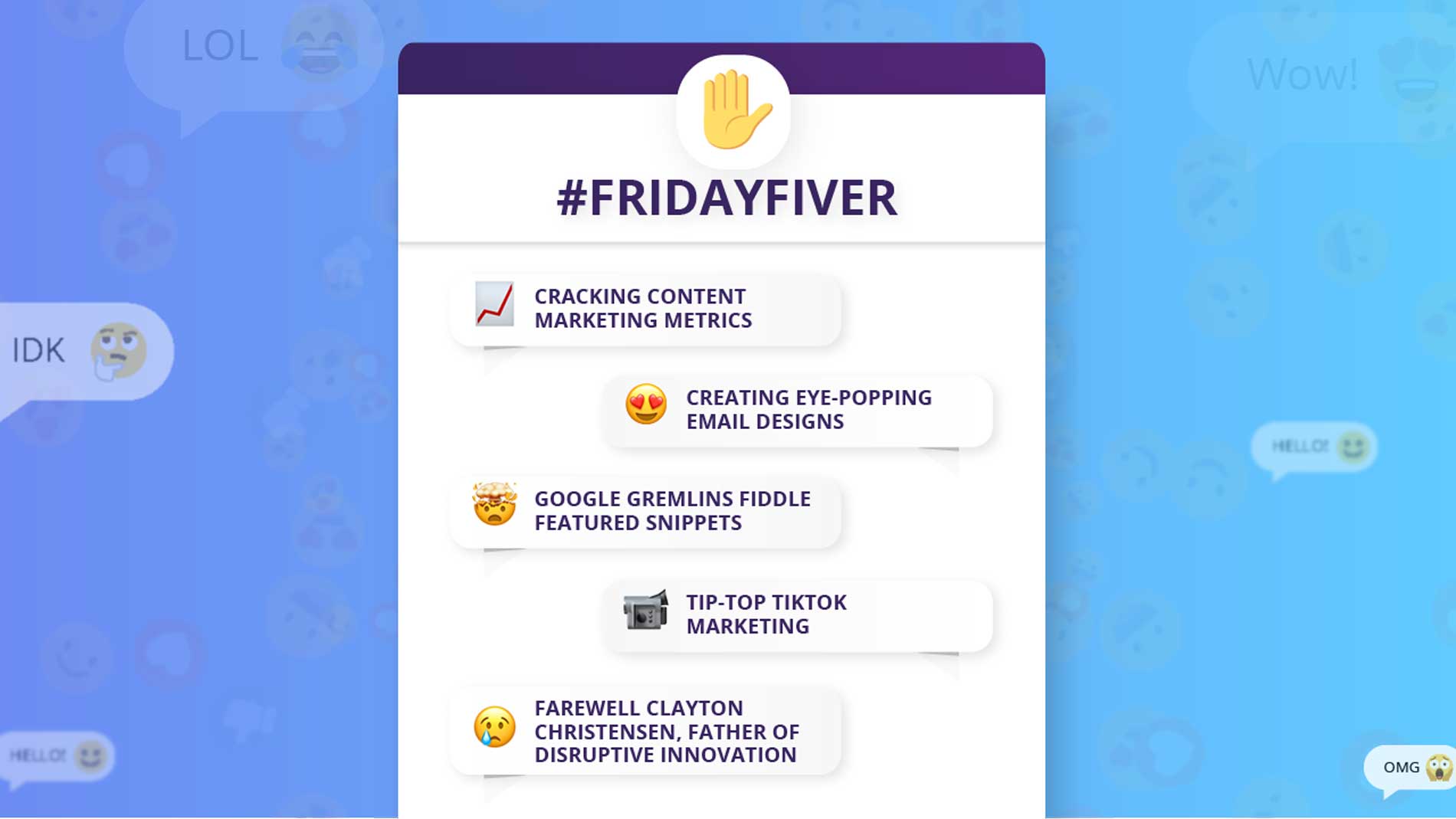 #FridayFiver ✋ – What Won The Internet This Week