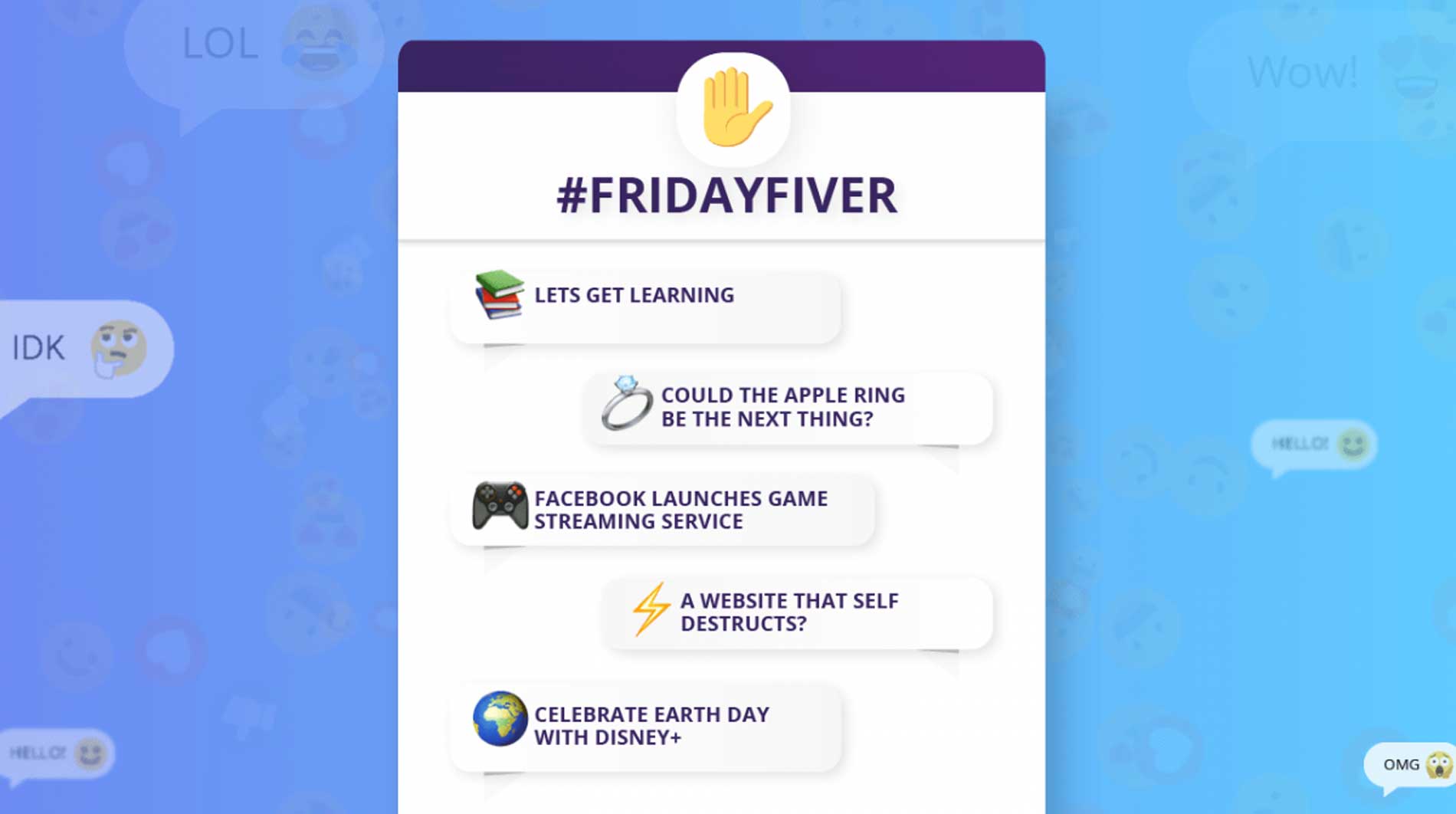 #FridayFiver ?✋ – Lockdown Digital Delights