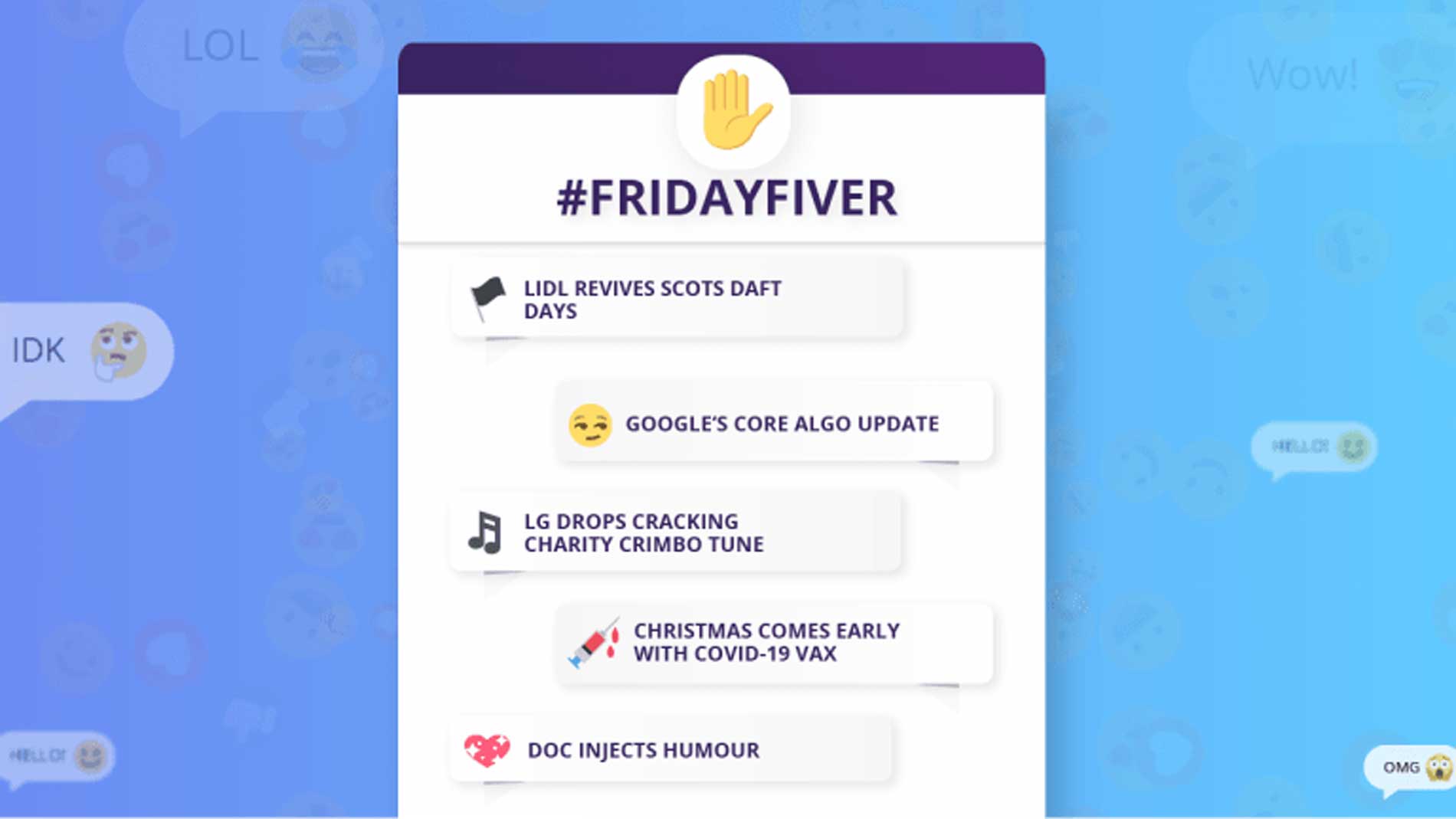 #FridayFiver 🧼 👏 🎄 – your digital Crimbo countdown!