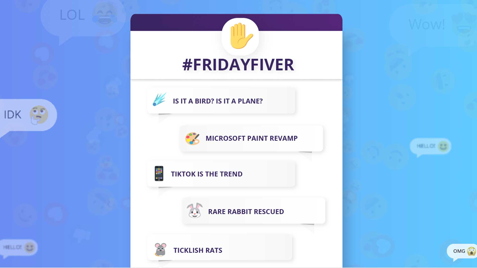 #FridayFiver ✋ – Finally Friday